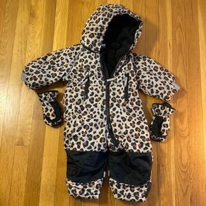 H&M kids snowsuit 6-9months leopard cheetah